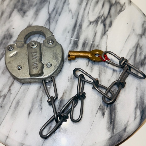 Vtg AdlakePhiladelphia and Columbia RailroadLock with chain/key Works